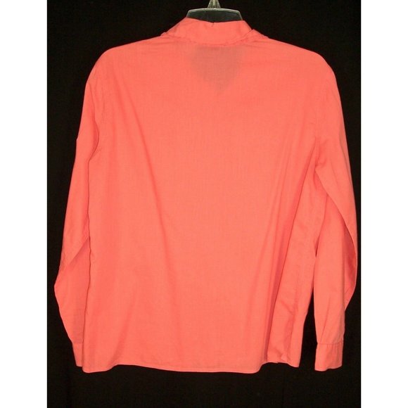 J. Jill Top XS Button Down Ruffle Collar Orange Coral - Picture 7 of 7